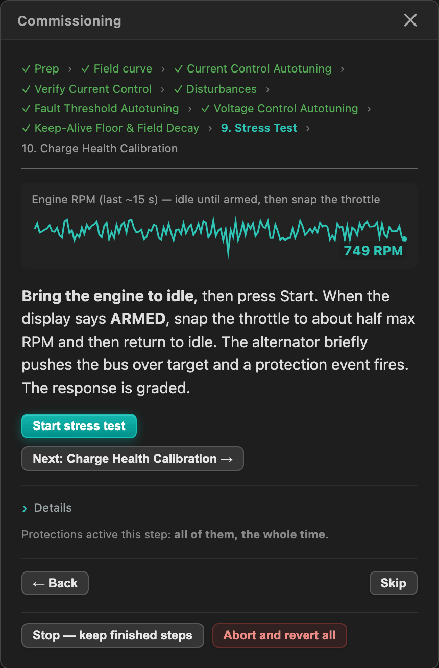 Stress Test arrival screen