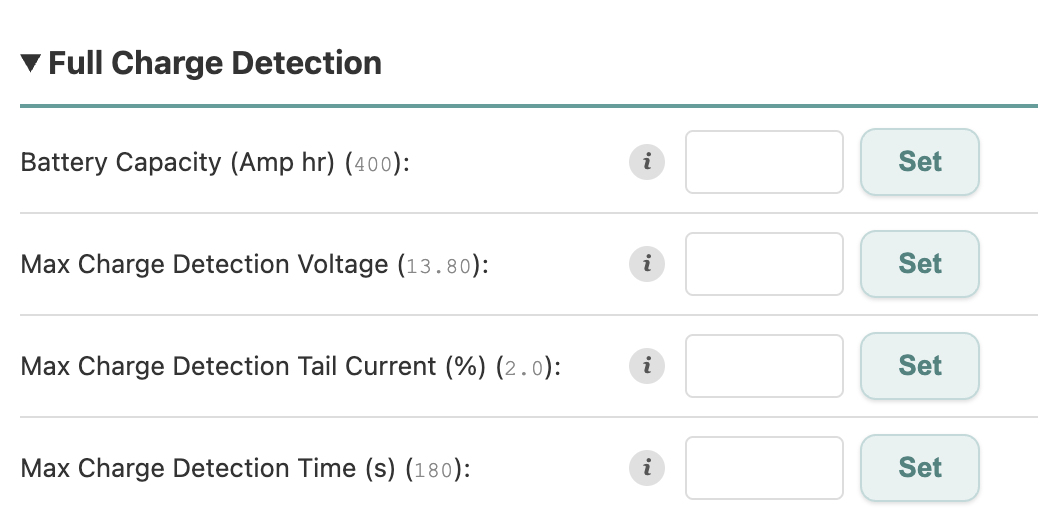 Full Charge Detection accordion