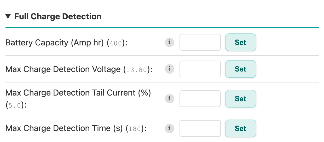 Full Charge Detection accordion