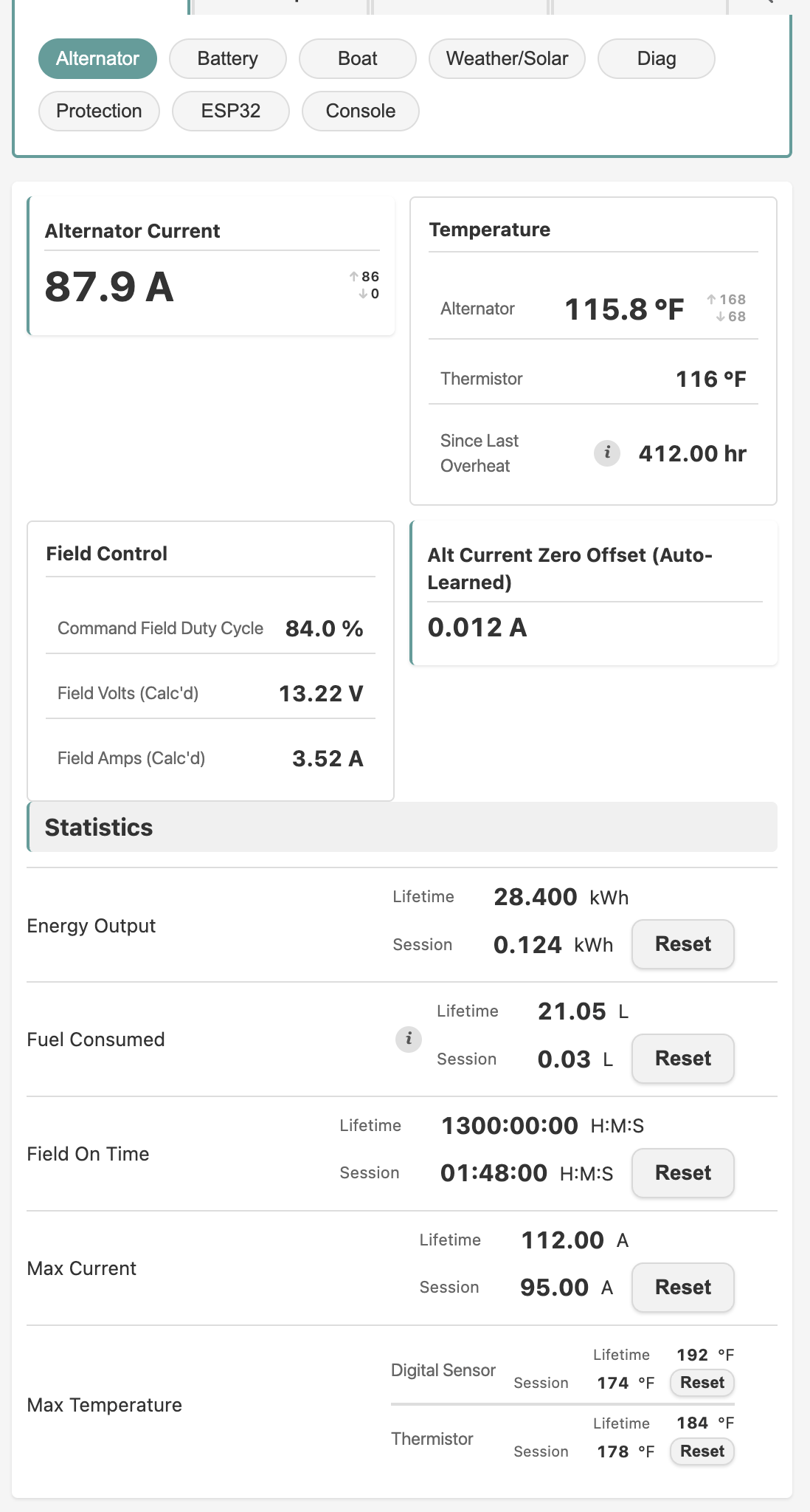 Live Data → Alternator while charging