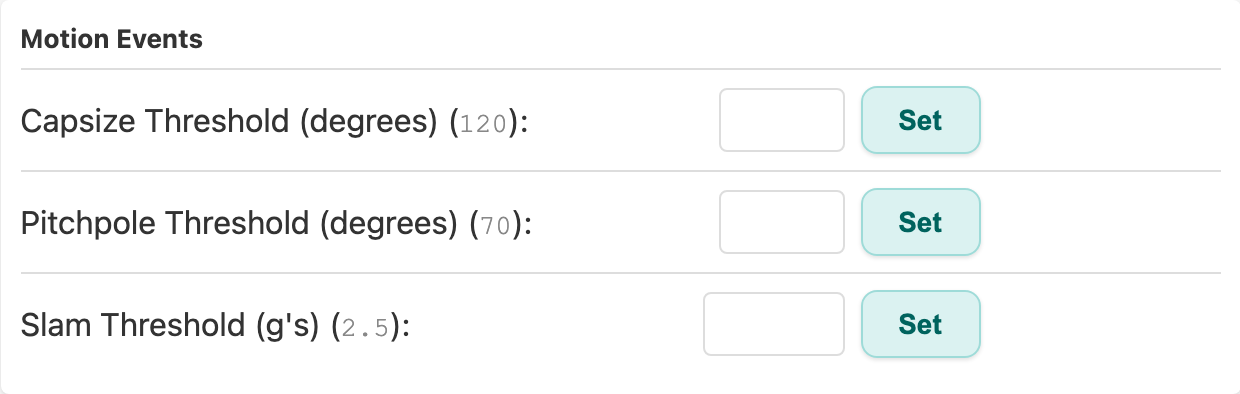 Motion Events thresholds