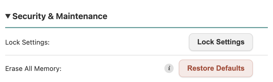 Lock Settings in Security & Maintenance