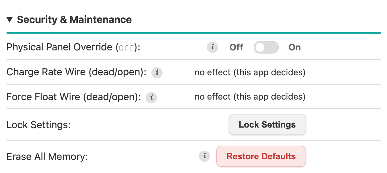 Lock Settings in Security & Maintenance