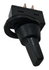 Small black panel-mount toggle switch